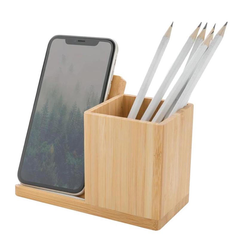 EcoDesk Bamboo Organizer with Wireless Charger